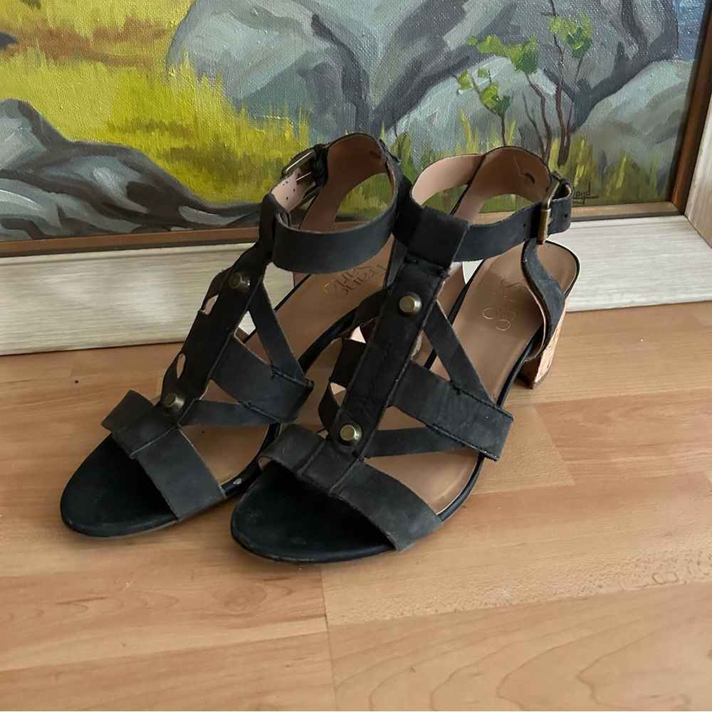 Franco Sarto Black Strappy Heels